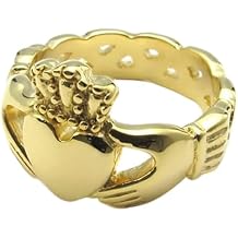 KONOV Stainless Steel Band Celtic Claddagh Heart Crown Love Mens Womens Ring - Size 7