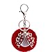 Porte-clés pompon avec strass et paillettes - Mini coccinelle - Boule en peluche élégante - Pendentif de voiture - Pompon doux - Décoration pour sac à main
