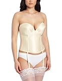 Carnival Women's Low Plunge Backless Satin Corset Bra