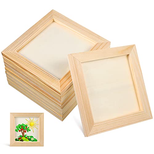 Lurrose Wooden Picture Craft Frames 10 Pieces Ideal for Diy Painting Projects Decor and Children's Art