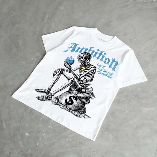 Image of DopeSkill Graphic Tee Streetwear Hip Hop Hypebeast Street Style Unisex T-Shirt Sneaker Colour Matching Shirts Horror Skeleton
