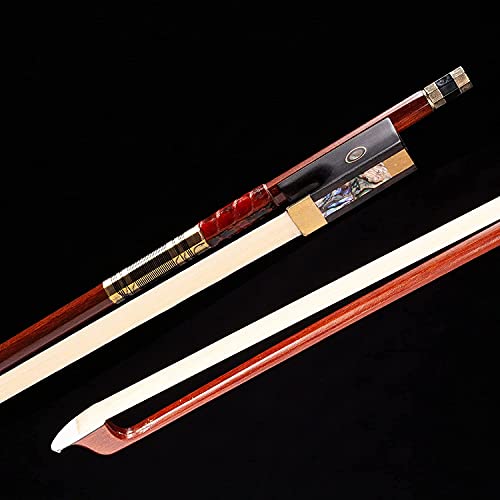Amzz Advance 4/4 Full Size Violin Bow Pernambuco Violin Bow Real Horse Hair Octagonal Stick (Brazilwood Bow 4/4) #TOP1