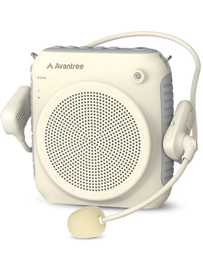 Avantree VoxAmp Lite Kabelloser Sprachverstärker für Lehrer und Klassenzimmer Sprechen während der Bluetooth-Audiowiedergabe 15W Lautsprecher mit Headset-Mikrofon USB-Aufnahme und Wiedergabe