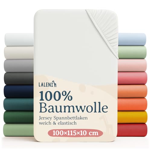 Laleni Jersey Spannbettlaken, 100x115cm, für Baby Beistellbett & Stubenwagen, 100% Baumwolle, Oeko-TEX Zertifiziert, Ivory – Ansicht 1