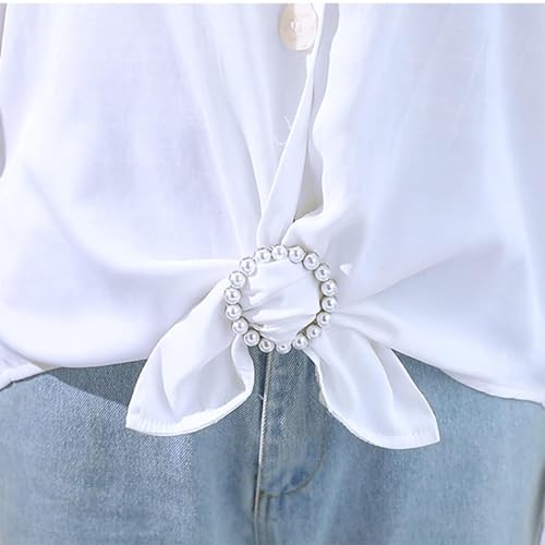 Image of 2 Pcs Scarf Ring Clips for Women Metal Shirt Tightener Cinch Buckle for Silk Scarf Shawl Blouse Sweater T Shirt Clothing Accessories