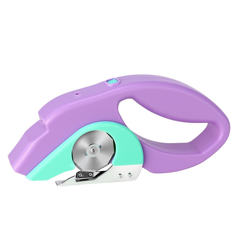 Hndhbfgrt Purple Lithium-Ion Scissors Multi-Purpose Household Tool With A Ten-Sided Roller Cutter For Cutting Fabric, Carpets And Leather