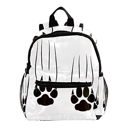 Sac à dos enfants motif patte blanc 30,5 cm pour garçons et filles
