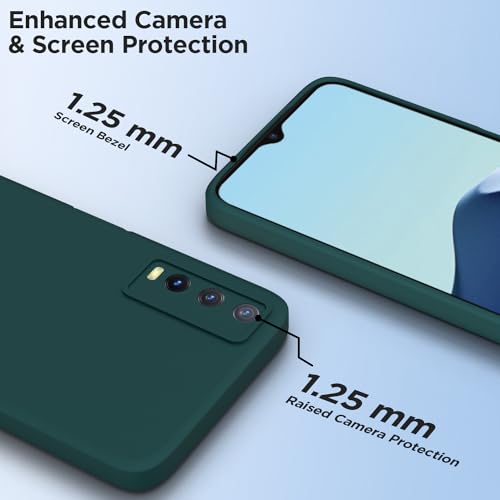 Image of Outlouders Back Cover for Vivo Y12s / Y20 / Y20i / Y20G | Camera Protection | Durable Soft Matte Silicone Bumper Case (Green)