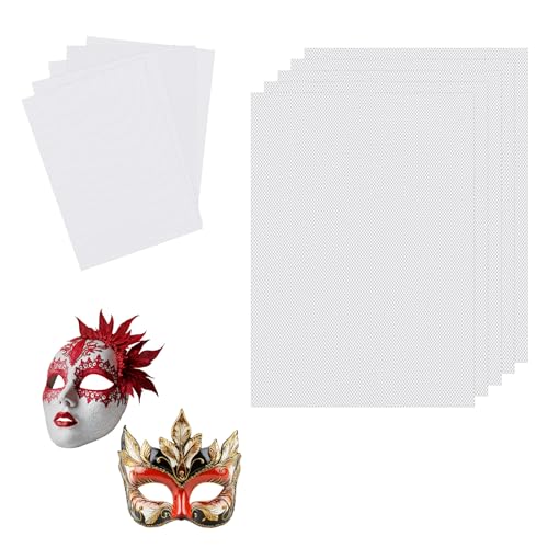 SHENLIU 5 Sheets Fursuit Eye Mesh, White Fursuit Eyes Mesh, Waterproof Printable PVC Eye Mesh Sheet for Fursuits, Furry Costume Roleplay, Props, Craft Making 11.8in x 8.46in