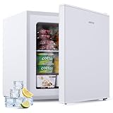 Upstreman 35L Mini Congelatore Compatto, 4 Stelle Congelatore Piccolo -24℃,Porta Reversibile,Silencieux,Risparmio Energetico,Mini Freezer per Camera,Ufficio,Hotel,Bianco,UF35
