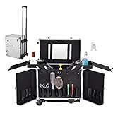 BYOOTIQUE Clipper Trimmer Portable Mobile Barber Station Tool Box Rolling Makeup Hair Salon Stylist Train Case Key