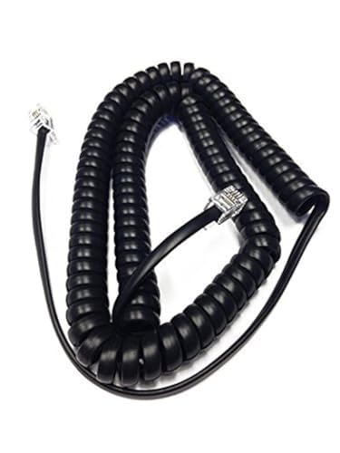 The VoIP Lounge 12 Foot Black Handset Receiver Curly Cord for Grandstream IP Phone