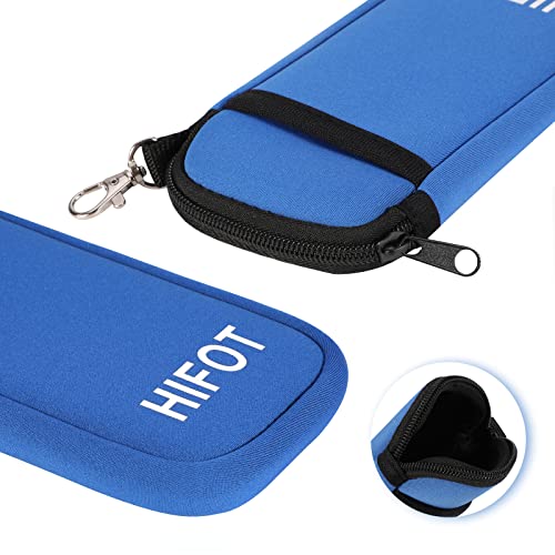 Image of Hifot 2 Pack Double Soft Glasses Case with Carabiner Hook, Ultra Light Portable Neoprene Eyeglasses Pouch with Zipper
