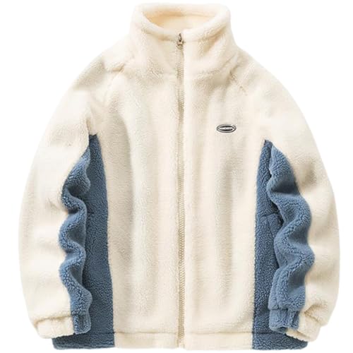 Herren Winterjacke Aus Teddy-Fleece – Retro Field Jacke Mit Reißverschluss, Warm, Vielseitig Kombinierbar