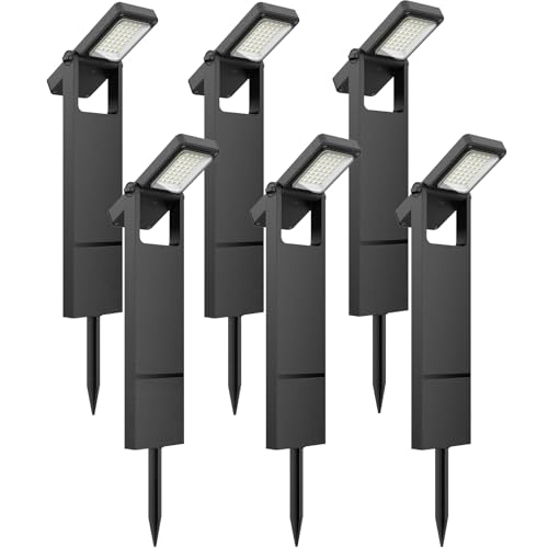 OUSFOT Lampe Solaire Exterieure Jardin 6 Pièces 40 LED, Spot Solaire Exterieur avec Deux Niveaux de Luminosité, Lumiere Solaire Étanche IP65, Borne Eclairage...