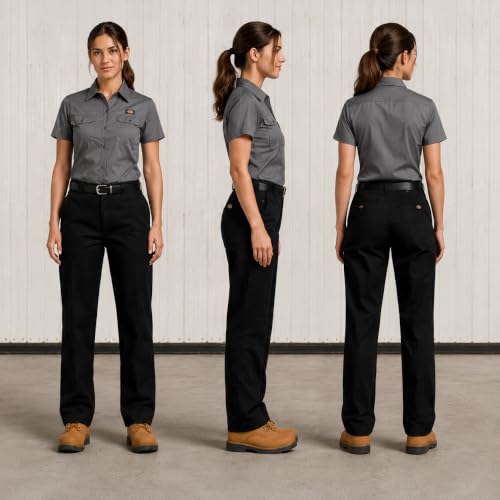 Women's Flex Original Fit Work Pants, Black, 10 RG - image 2