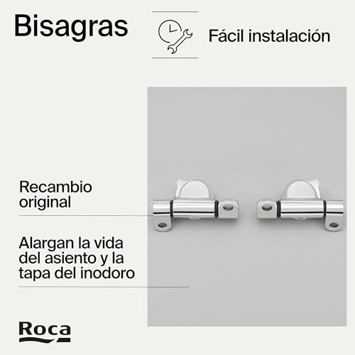 Miniatura 3 de Roca Ai0002100r - Conjunto De Bisagras De Asiento Dama Senso Y Giralda Desmontables, Pack De 2 Unidades, Multi-Colour