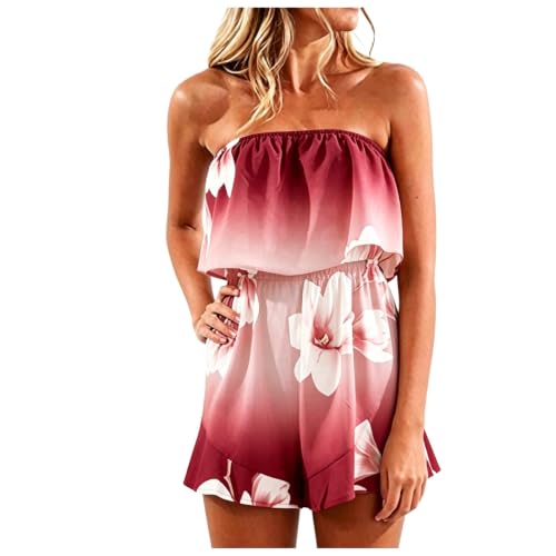 Allegorly Mono De Mujer Cortos Monos Mujer Verano Casual Sin Mangas Verano Monos Corto Pierna Ancha Ligero Petos Pierna Ancha Mono Una Pieza Pantalon Con Bolsillos Playa Playsuit