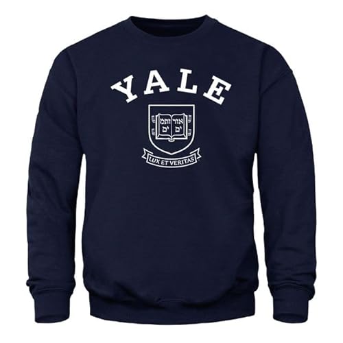 Barnesmith Yale University Adult Unisex Crewneck Sweatshirt, Heritage, Navy, Large