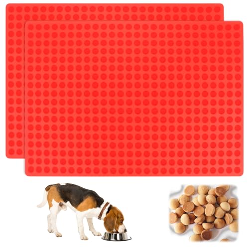 2 Stück Backmatte Hundekekse, 468 Gitter Backmatten für Hundeleckerlies, Bpa-Frei Leckerli Backmatte für Hunde, Antihaftend Silikon Backmatten Hundeleckerli, Lebensmittelecht Hundekekse Backform