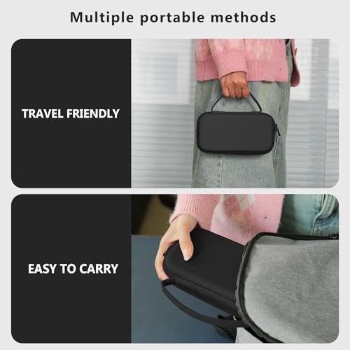 Image of Supmay Carrying Case Compatible with New Nintendo 2DS XL / R36 Max Retro Handheld Game Console, Video Game Console Travel Bag with Mesh Pocket for Charging Cable, TF Card, Manual, Black