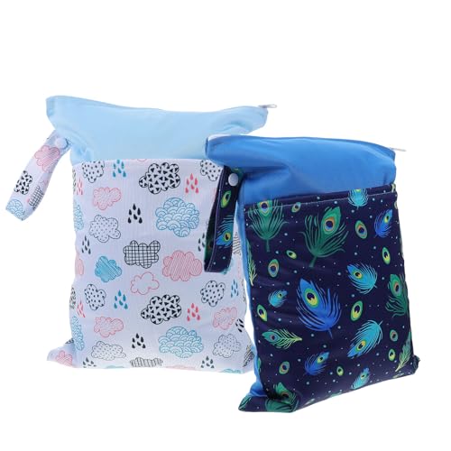 TOGEVAL Bolsa de Almacenamiento Doble Cremallera Tamaño Pequeño 2 Piezas para Pañales y Toallas Sanitarias Bolsa de Viaje Portátil Multifunción para Cuidado Femenino