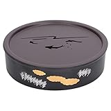 Mini Gongfu Tea Tray, Wooden Small Chinese Tea Tray, Japanese Tea Serving Tray, Small Gongfu Tea Table Set with Reservoir Box(Round)