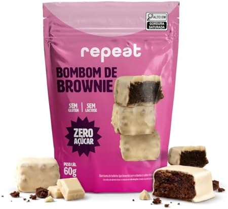 Kit 2 Packs De Bombons Brownie Branco Zero 60g Repeat