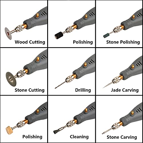 Rechargeable Mini Rotary Tool Set, Cordless Mini Drill Grinder with Built-in Lighting 5 Variable Speed, DIY Tool for Engraving Polishing Cleaning Grinding - Image 2