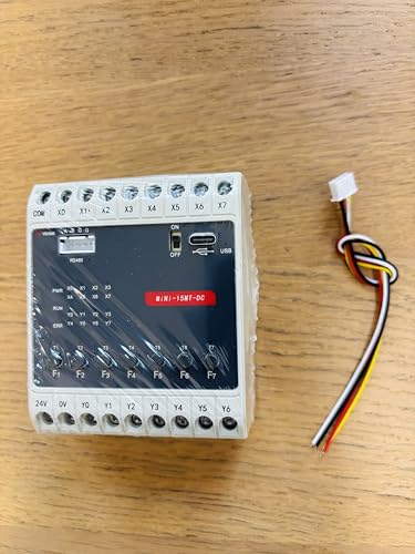 24V DC PLC Ladder Logic Controller, FX1S-15MT Programmable Logic Controller with 8 Input 7 Transistor Output, Fully Compatible with FX1S, 1 Channel RS485 Connect with HMI (Mini-15MT-DC)