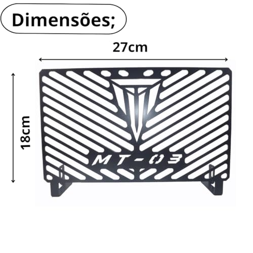Protetor De Radiador Mt03 2015 A 2023 Aço Carbono