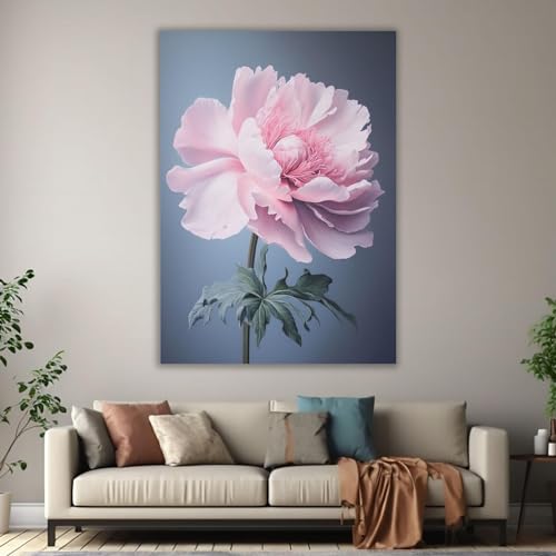 Impression sur toile rose et plantes vertes douceur murale maison - 3