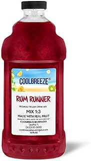 Coolbreeze Beverages Ready to Use, Shelf Stable Premium Frozen Drink Machine Slush Mix - 1/2 Gal Bottle - Rum Runner