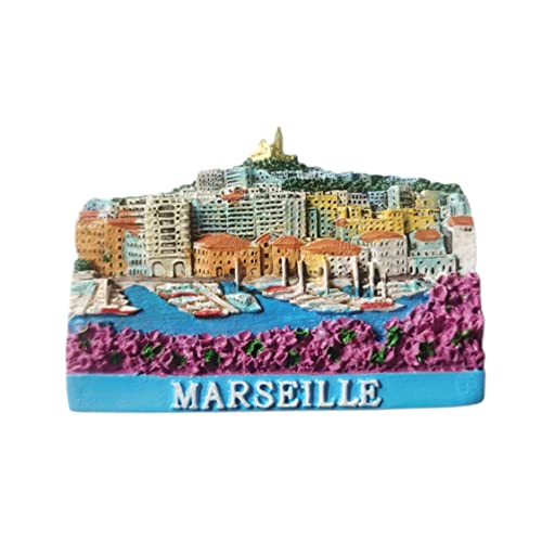 Marseille France 3D Fridge Magnet Souvenir Gift,Resin Handmade Marseille Refrigerator Magnet Home & Kitchen Decoration Collection