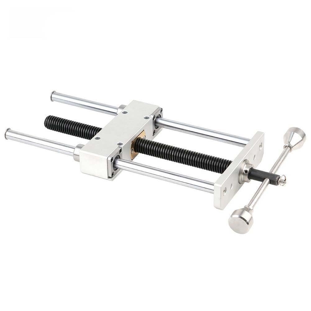 Bench Vice, Heavy Duty Woodworking Vise Workbench Front Inertia Aluminum Alloy Wood Bench Clamp for CNC Operators Woodworkers for Woodworking, Metalworking(Silver)