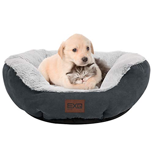 image for EXQ Home Soft Cat Beds for Indoor Cats,Fluffy Calming Cat Bed with Sli