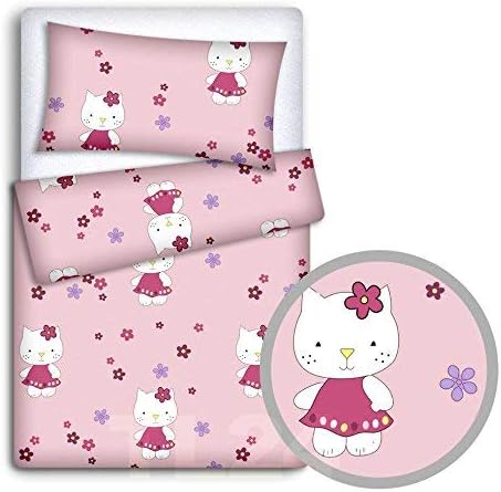 Baby Bedding Set Pillowcase + Duvet Cover 2PC to FIT Baby COT Bed (Hello Kitty)