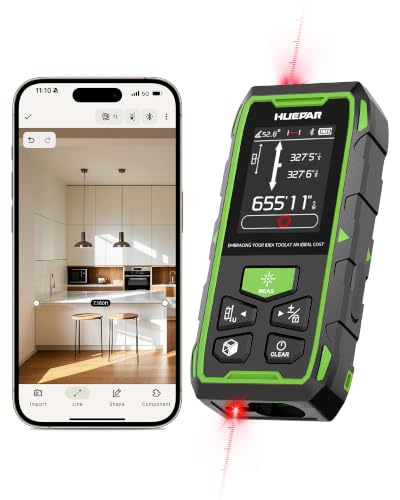 Huepar 2026 Upgraded Dual Laser Distance Meter, 656Ft, Phone...