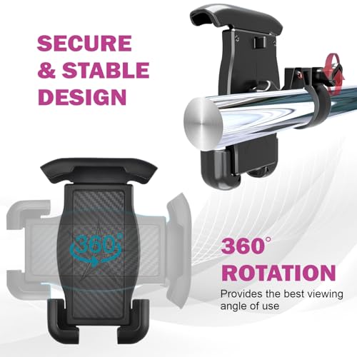 Image of HUMBLE Mobile Holder for Bikes and Bicycles, 360 Rotation, Heavy Duty Shockproof Anti-Slip Silicone Padded Clamps, One-Click Lock, Anti-Shake Bike Phone Mount for 4.7-6.8 Inch Smartphones (BK-050)