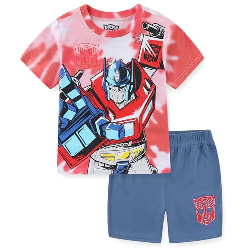 Transformers Optimus Prime Boys Short Sleeve T-Shirt and Mesh Short 2 Piece Set for Big Kids