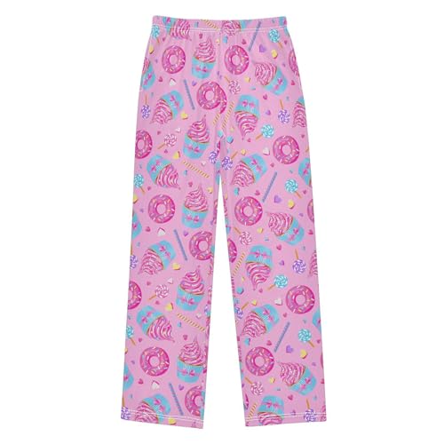 ZZXXB Cupcake Donut Boys Long Pants Soft Trousers Elastic Waist Kids Lounge Bottoms with Pockets S-XL