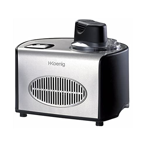 H.Koenig Heladera Profesional HF250, Heladera Eléctrica 1,5L, 150 W, Enfriadora & Refrigeración, Preparación Rápida, Compresor - Yogur helado, Sorbetes y Helados