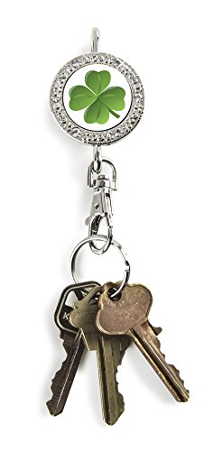 Finders Key Purse 01B-401 4 Leaf Clover Bling