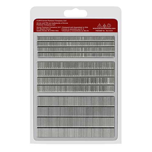 Arrow 50Mp Heavy Duty T50 Staples Multipack, For Upholstery, Crafts, General Repairs, Includes 1/4-Inch, 3/8-Inch And 1/2-Inch Sizes, 3/8-Inch Crown Size,1875-Pack #TOP4