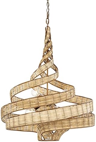 Varaluz Flow 6-Lt Twist Pendant - Baguette/Natural Rattan