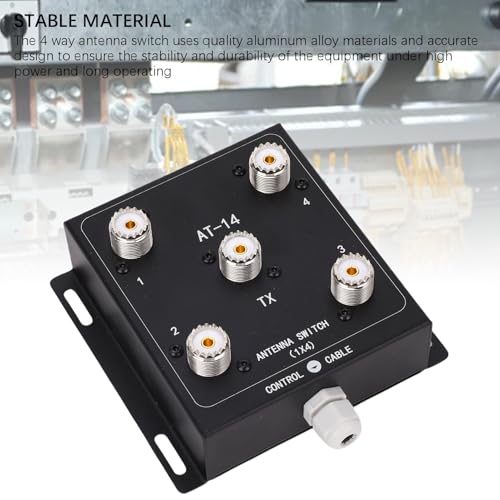 Interruptor de Antena Coaxial Contra Pérdida de Señal Conector Aluminio 4 Vías 500W 5