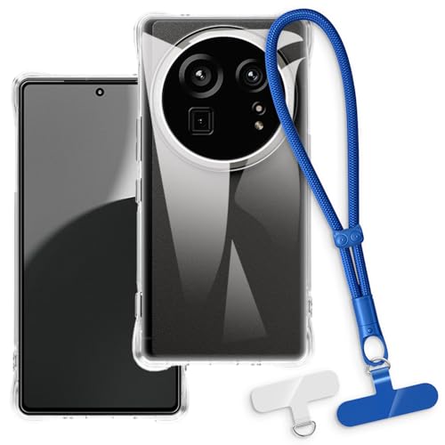 OAGELIM 2-in-1�ی�P�[�X�ƃ��X�g�X�g���b�v Sharp Aquos R9 Pro �Ƃ̌݊������� ���O���\�ȃ��j���[�h�t���d�b�J�o�[�A����~�ߕ����h�~�O���b�v�n���h�� (�N���A + �u���[)