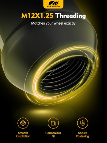 Image of MIKKUPPA M12x1.25 20CPS Lug Nuts - Replacement for Nissan Altima Maxima Pathfinder Rogue Sentra Aftermarket Wheel, Black Finish 12mmx1.25 Closed End Bulge Acorn Tire Wheel Lug Nut