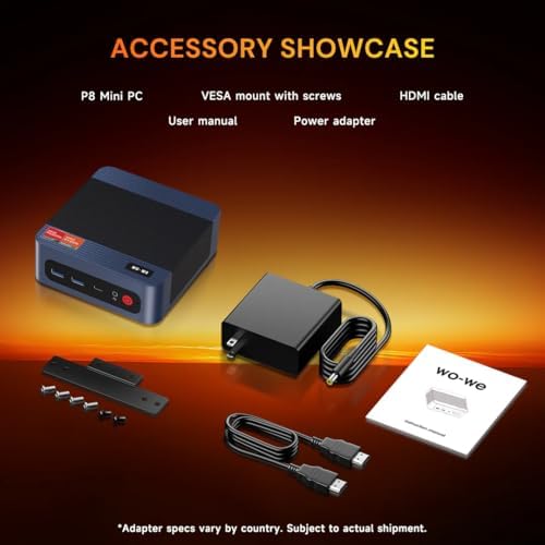 Wo We P8 Ryzen 5 7640HS (>Ultra 9 288V), NO RAM, NO SSD, 1.2lb Barebone Light Mini Gaming PC w/NO OS, Radeon 760M iGPU, Triple 4K Display via HDMI/DP/Type-C, 2.5Gb RJ45 & WiFi 6E (by_wo-we) - 5