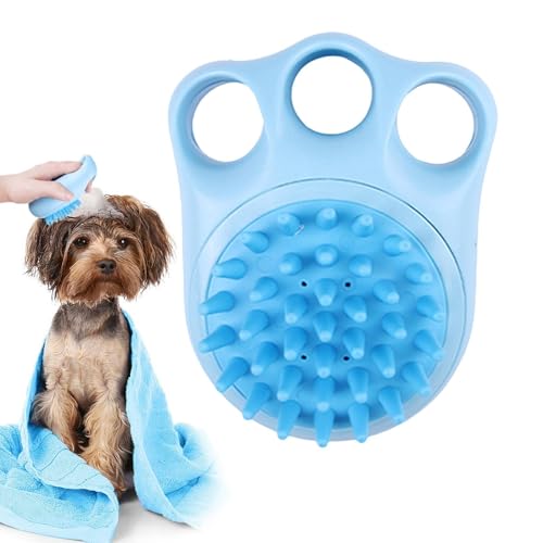 Brusque de shampooing pour animaux de compagnie - Massing Bath Scurbber, outil de toilettage sans glissement | Conception confortable de la poignée ergonomique, pinceau efficace pour chiens.